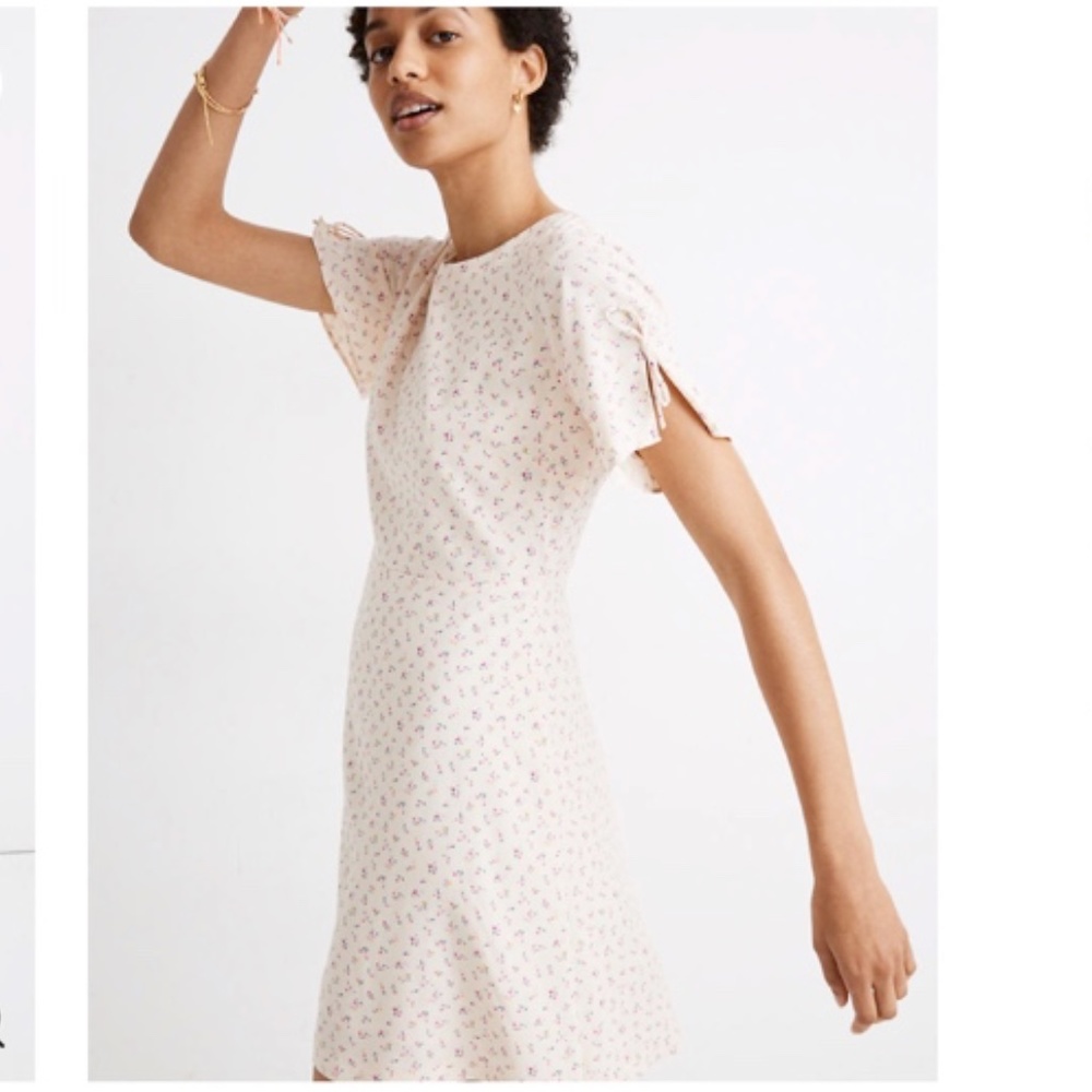 Tie-Sleeve Retro Dress in Dutch Dandelions